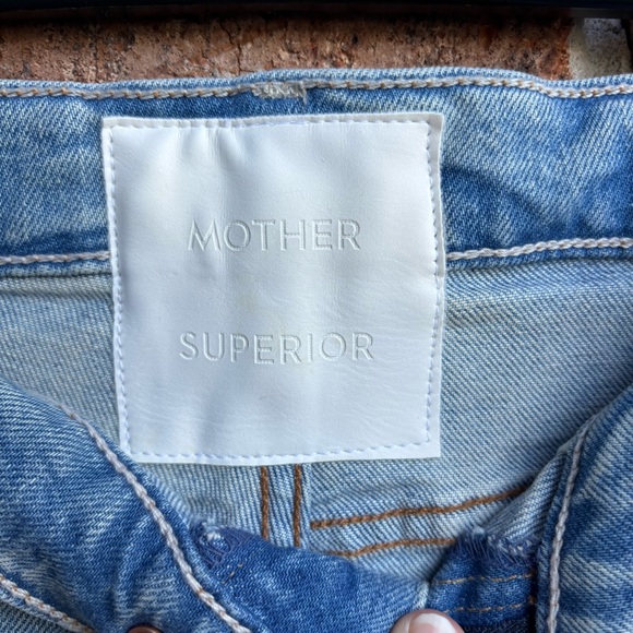 MOTHER superior high waisted rider skimp Classic Blue Distressed Women Jeans - Picture 2 of 10